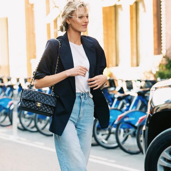 revolve long blazer / jacket - navy, one size - Picture 7 of 7